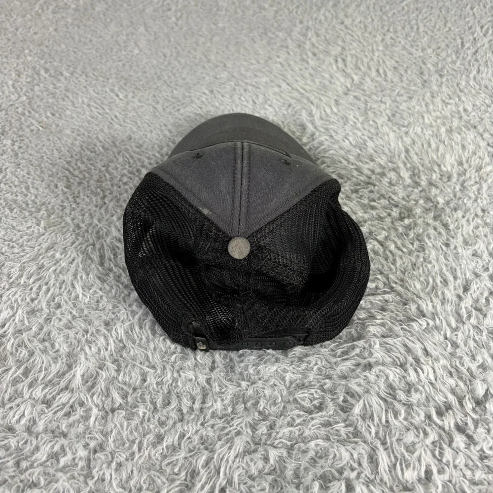 The North Face Mudder Trucker Hat Gray Black Mesh Snapback Fine Alpine Logo Cap